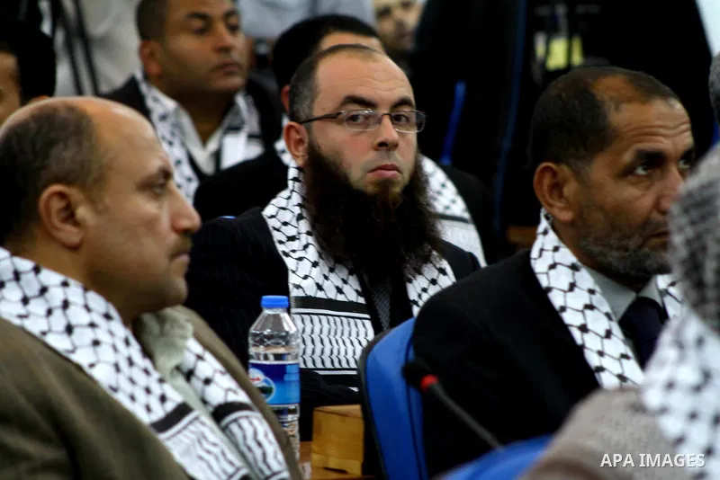 Members of Egyptian parliamentary delegation During a visit to the Palestinian Legislative Council in gaza City, on March 28, 2012. The delegation is on a solidarity visit with the Palestinian people to the Hamas-run Gaz...