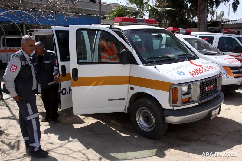 A general view, for Palestinian ambulance, stopped walking because it run out of fuel in Gaza City, Apr. on 01, 2012. Photo by Mohammed Asad