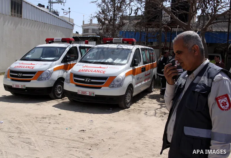 A general view, for Palestinian ambulance, stopped walking because it run out of fuel in Gaza City, Apr. on 01, 2012. Photo by Mohammed Asad