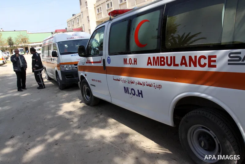 A general view, for Palestinian ambulance, stopped walking because it run out of fuel in Gaza City, Apr. on 01, 2012. Photo by Mohammed Asad