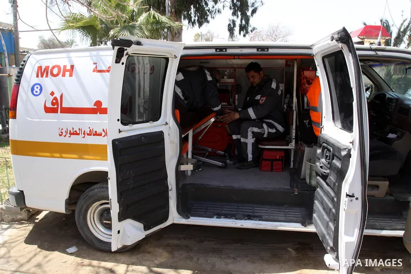 A general view, for Palestinian ambulance, stopped walking because it run out of fuel in Gaza City, Apr. on 01, 2012. Photo by Mohammed Asad