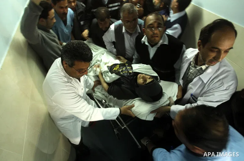 Hana Shalabi arrives to al-Shifa hospital in Gaza City, Sunday, April 1, 2012. Israel has released Shalabi, a 30-year-old Islamic Jihad supporter from the West Bank, and sent her to the Gaza Strip as part of a compromise...