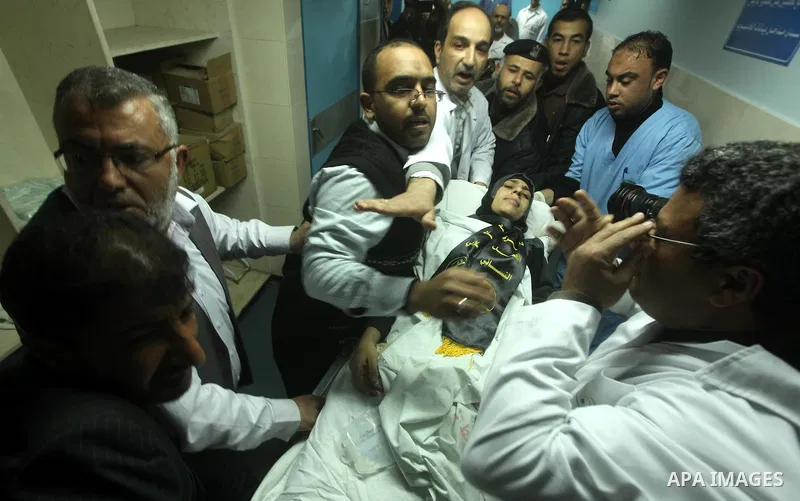 Hana Shalabi arrives to al-Shifa hospital in Gaza City, Sunday, April 1, 2012. Israel has released Shalabi, a 30-year-old Islamic Jihad supporter from the West Bank, and sent her to the Gaza Strip as part of a compromise...