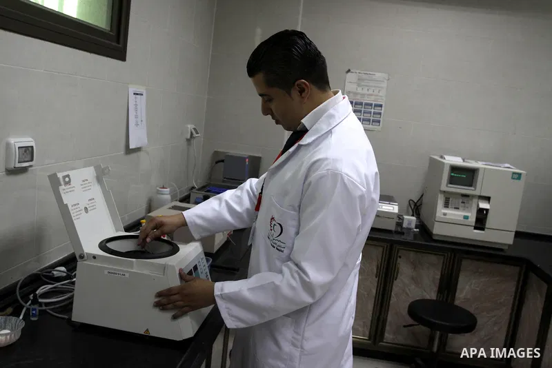 Palestinian Prime Minister in Gaza Strip, Ismail Haniya, (not seen) attends the opening of the public service of the hospital Heart and blood vessels in Gaza City, on Apr. 08, 2012. Photo by Mohammed Asad