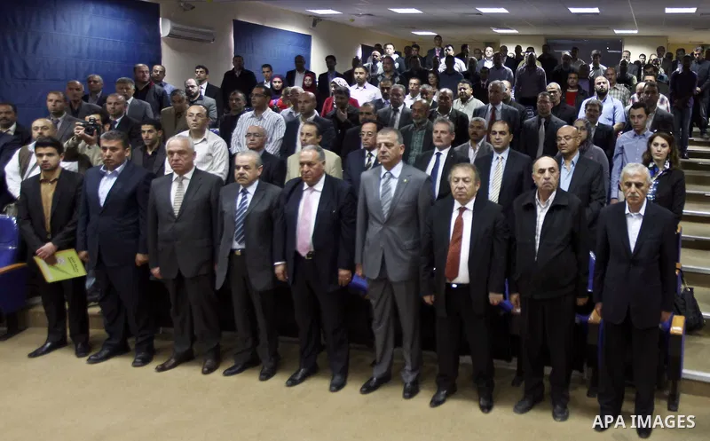 Palestinian Prime Minister Salam Fayyad attend Opening Ceremony of the food industry exhibition at the University of Hebron in west bank city of Hebron on April 11, 2012 Fayyad Inspect the first exhibition of agricultura...