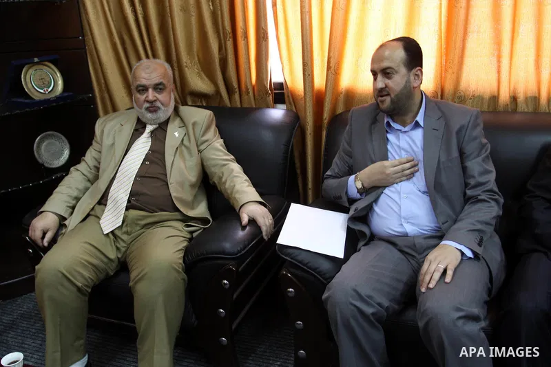Palestinian General Attorney in Gaza Strip, Mohammed Abed, meets with delegation from the Journalists' Syndicate, in Gaza City on April, 12, 2012. Photo by Mohammed Asad