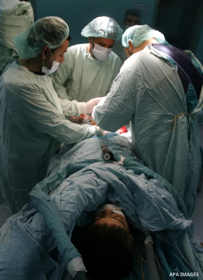 Palestinian doctors perform the first surgery to lengthen a child, "dwarf" in Abu Yousef Al Najjar hospital in Rafah city in the southern Gaza Strip, on April,15, 2012. Photo by Eyad Al Baba