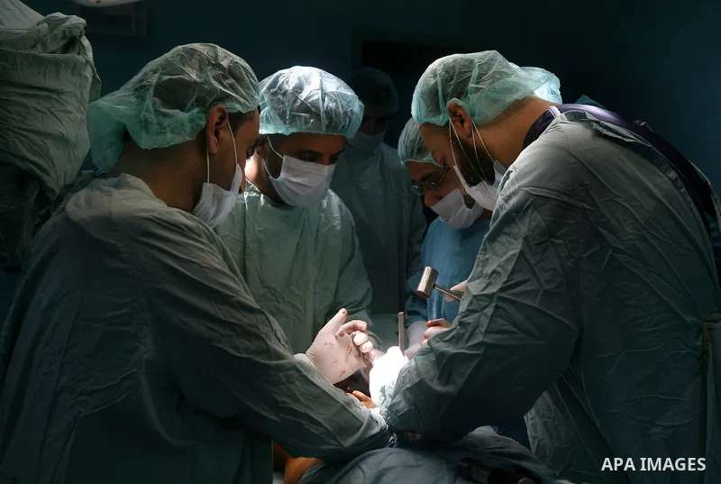 Palestinian doctors perform the first surgery to lengthen a child, "dwarf" in Abu Yousef Al Najjar hospital in Rafah city in the southern Gaza Strip, on April,15, 2012. Photo by Eyad Al Baba