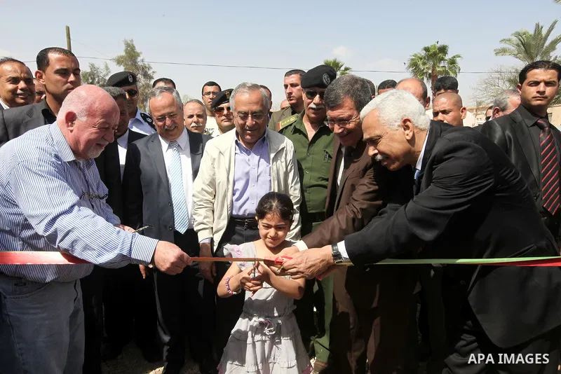 Palestinian Prime Minister, Salam Fayyad attends the opening celebration of fish farm in the Arab construction project in the outskirts of the West Bank Jordan Valley, April 16, 2012. Photo by Mustafa Abu Dayeh