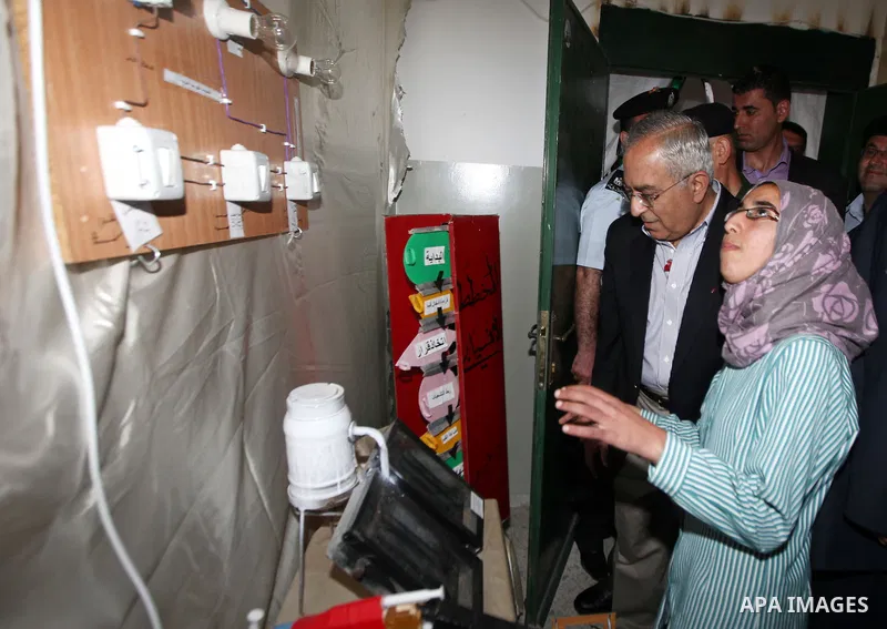 Palestinian prime minister Salam Fayyad during an inspecting visit in Tobas governorate and outskirts of the West Bank Jordan Valley. on April 19, 2012. Photo by Mustafa Abu Dayeh