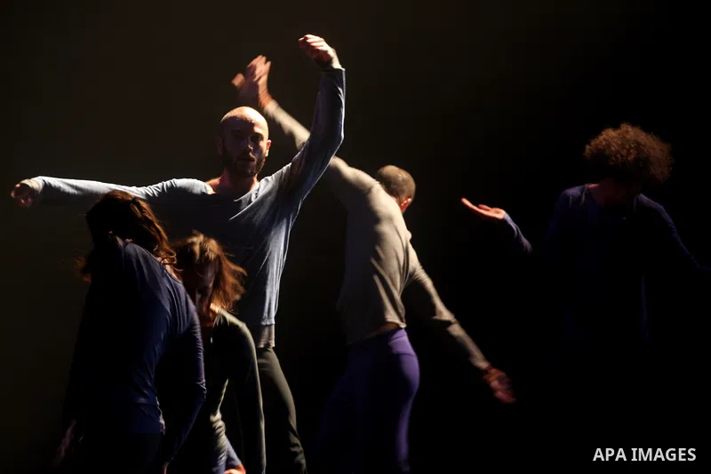 Members of Swiss dance company BalletBoyz present their show 'The Talent' during the opening ceremony of the seventh Ramallah Contemporary Dance Festival (RCDF), at the Ramallah Culture Palace, in the West Bank town of R...