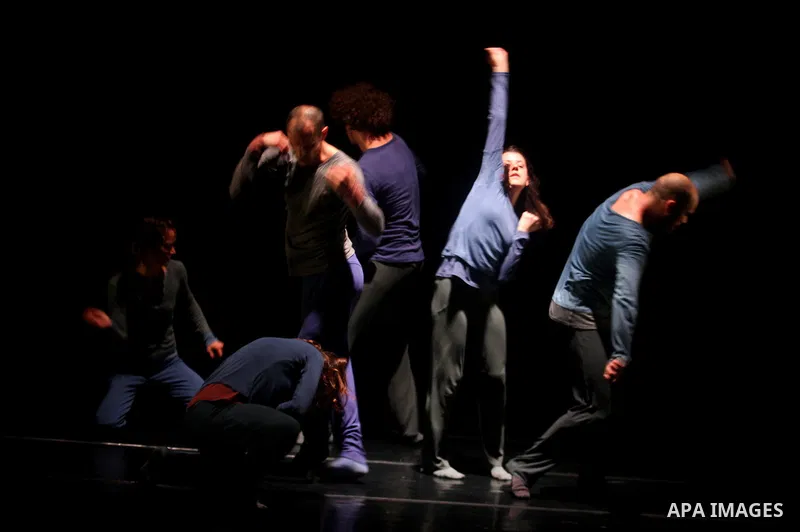 Members of Swiss dance company BalletBoyz present their show 'The Talent' during the opening ceremony of the seventh Ramallah Contemporary Dance Festival (RCDF), at the Ramallah Culture Palace, in the West Bank town of R...