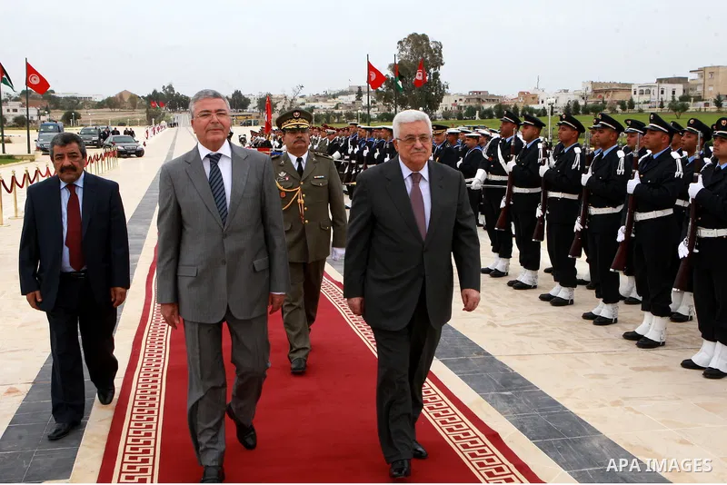 Palestinian President, Mahmoud Abbas (Abu Mazen), arrives to Tunisia, on April 29, 2012. Photo by Thaer Ganaim