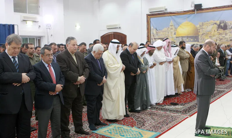 Palestinian President Mahmoud Abbas (Abu Mazen )during the friday prayers in the West Bank city of Ramallah, on May 04,2012. Photo by Thaer Ganaim