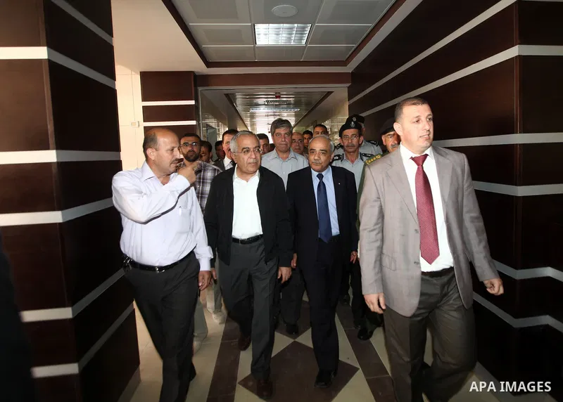 Palestinian Prime Minister, Salam Fayyad, inspects the work of finishing in Al Tubas hospital, in the West Bank town of Tubas, May 7, 2012. Photo by Mustafa Abu Dayeh