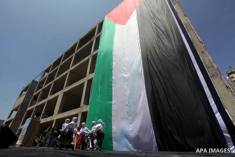 Palestinian children take part in a rally in Gaza City ahead of Nakba May 9, 2012. On May 15 Palestinians will mark "Nakba," or catastrophe, of Israel's founding in a 1948 war, when hundreds of thousands of their brethre...