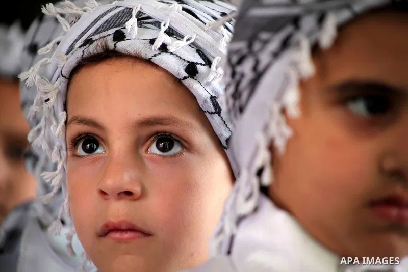 Palestinian children take part in a rally in Gaza City ahead of Nakba May 9, 2012. On May 15 Palestinians will mark "Nakba," or catastrophe, of Israel's founding in a 1948 war, when hundreds of thousands of their brethre...