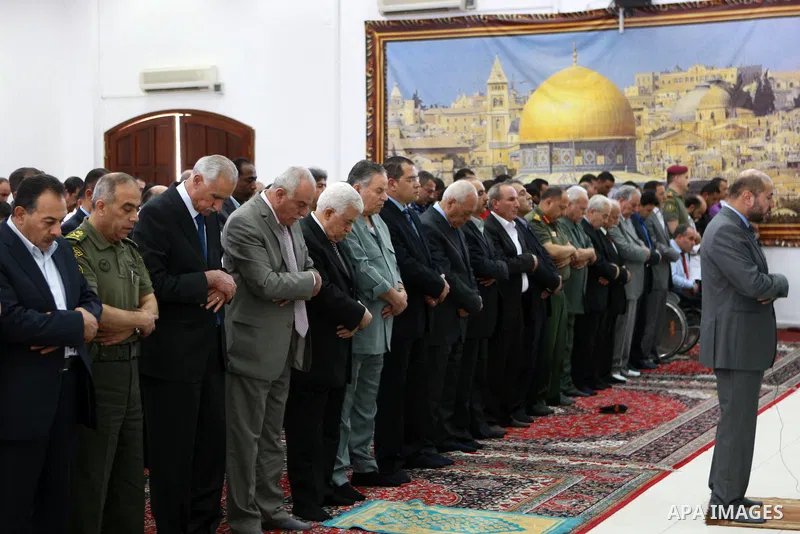 Palestinian President Mahmoud Abbas (Abu Mazen )during the friday prayers in the West Bank city of Ramallah, on May 11,2012. Photo by Thaer Ganaim