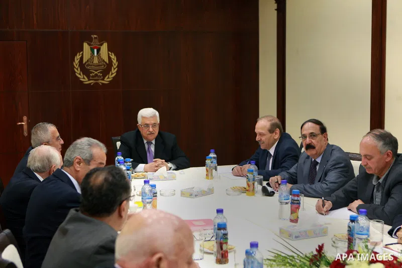 Palestinian President Mahmoud Abbas (Abu Mazen) meets with members of the Executive Committee in the West Bank City of Ramallah on May 13 2012. Photo by Thaer Ganaim
