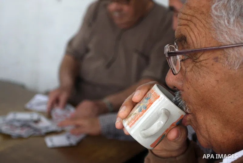 Palestinians refugee elderly, play cards, a day before Palestinians mark the 'Nakba' Day (Day of the catastrophe), in the Al Jalazoun refugee camp in the West Bank City of Ramallah on 14 May 2012. 'Nakba' Day for the Pal...