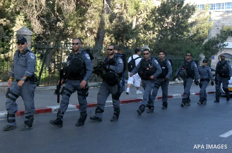 Israeli security forces on high alert for violence, as Palestinians gather at the Damascus Gate for a 'Nakba Day' rally and march in East Jerusalem, 15 May 2012. Palestinians mark the Nakba, or the 'catastrophe', of isra...