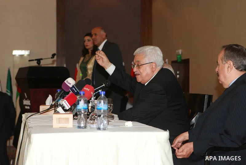 Palestinian President, Mahmoud Abbas (Abu Mazen) attends the opening of the Arab Media Forum Sports, in the West Bank city of Ramallah, on May 16, 2012. Photo by Thaer Ganaim