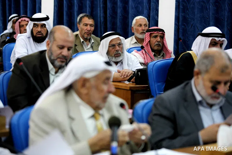 Members of the Palestinian Legislative council discuss commemorating the dispersal of hundreds of thousands of Palestinians from their homes in the wake of the creation of Israel 64 years ago. Known in Arabic as the Nakb...