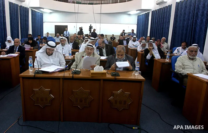 Members of the Palestinian Legislative council discuss commemorating the dispersal of hundreds of thousands of Palestinians from their homes in the wake of the creation of Israel 64 years ago. Known in Arabic as the Nakb...