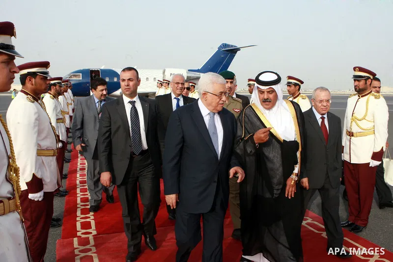 Palestinian President, Mahmoud Abbas (Abu Mazen) arrives to Doha, Qatar, on May 19, 2012. Photo by Thaer Ganaim