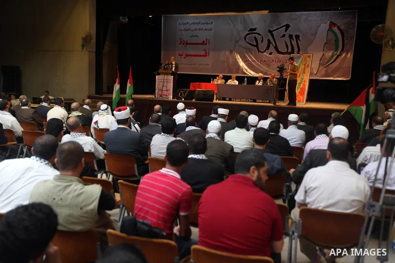Leader in Hamas movement Mahmoud Al Zahar speaks during the seventh National Congress to preserve the constants, in Gaza city on May 20, 2012. Photo by Majdi Fathi