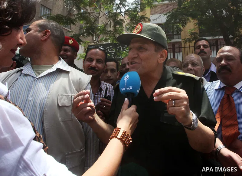 Magor Samer Anan Egyptian army commander, and deputy Marshal Tantawi talks to the press on the second day of the presidential elections in Cairo, Egypt, 24 May 2012. on the first Presidential election since the ouster of...