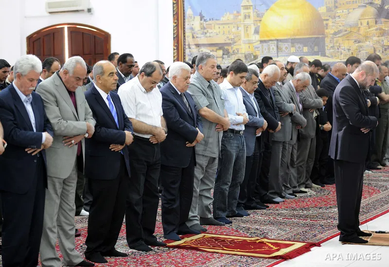 Palestinian President Mahmoud Abbas (Abu Mazen )during the friday prayers in the West Bank city of Ramallah, on May 25,2012. Photo by Thaer Ganaim