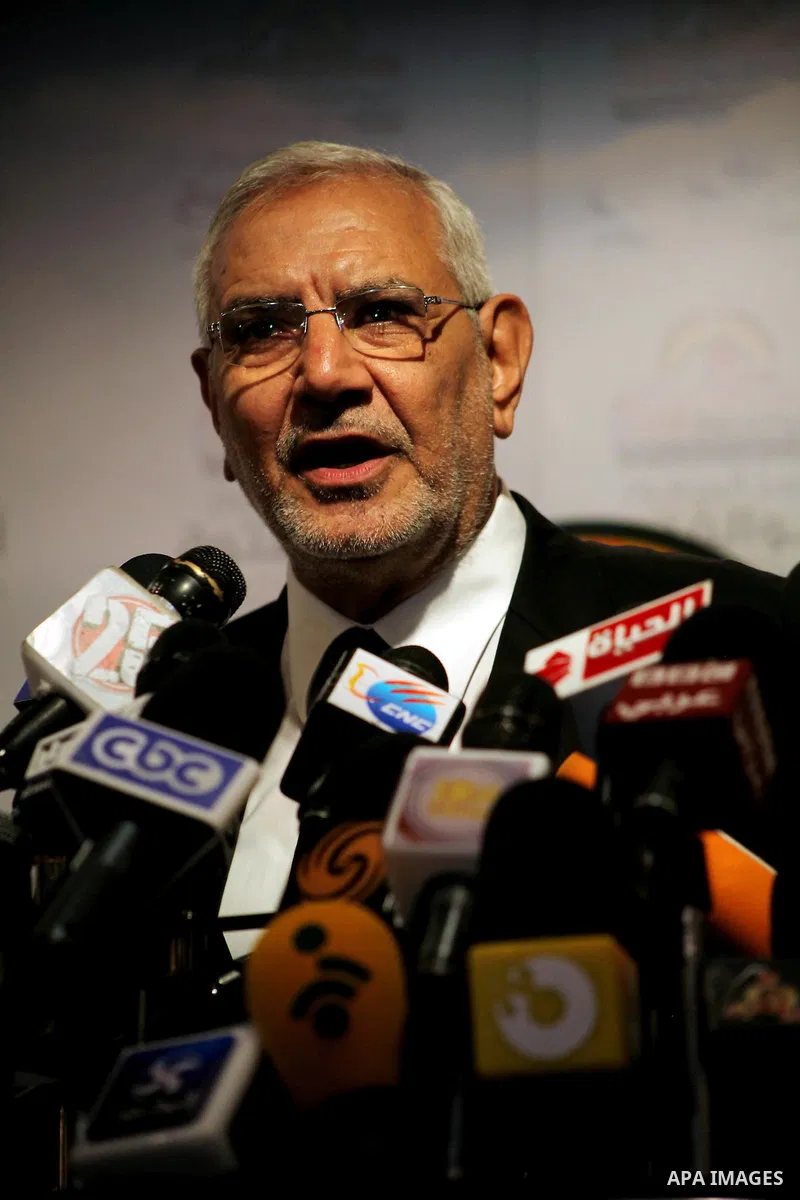 Egyptian presidential candidate Abdel-Moneim Abolfotoh speaks at a press conference in Cairo, Egypt, Monday, May 28, 2012. Three top candidates in Egypt's presidential race have filed appeals to the election commission,...