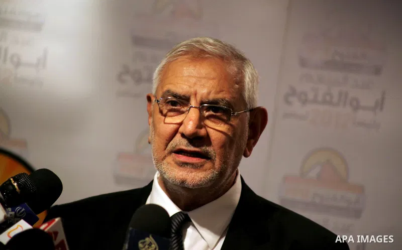 Egyptian presidential candidate Abdel-Moneim Abolfotoh speaks at a press conference in Cairo, Egypt, Monday, May 28, 2012. Three top candidates in Egypt's presidential race have filed appeals to the election commission,...