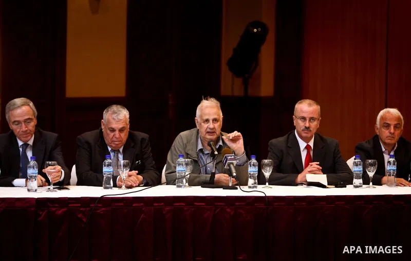 Committees of the leaders of Palestinian factions, meet with members of the Central Elections Commission as CEC officials prepare to begin work on updating the electoral register in the Gaza Strip, a key step to pave the...