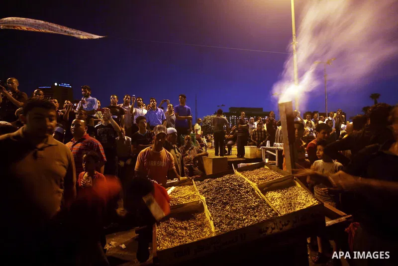 An Egyptian man sells nuts during a demonstration against presidential candidates Mohammed Morsi and Ahmed Shafiq at Tahrir Square in Cairo May 29, 2012. According to full official results released Monday by the election...