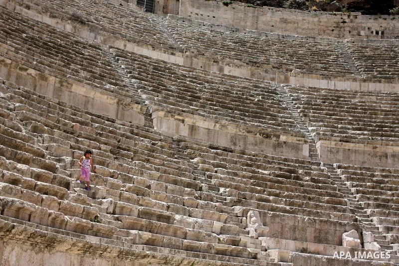 A general view for the Roman amphitheatre in Amman, Jordan, June 2, 2012. Amphitheatre of the most important Roman monuments in Amman, was built 161 years AD. Photo by Issam Rimawi