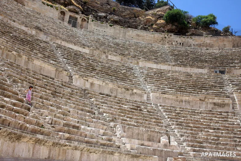 A general view for the Roman amphitheatre in Amman, Jordan, June 2, 2012. Amphitheatre of the most important Roman monuments in Amman, was built 161 years AD. Photo by Issam Rimawi