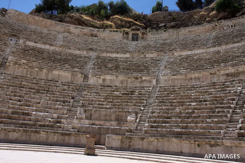 A general view for the Roman amphitheatre in Amman, Jordan, June 2, 2012. Amphitheatre of the most important Roman monuments in Amman, was built 161 years AD. Photo by Issam Rimawi