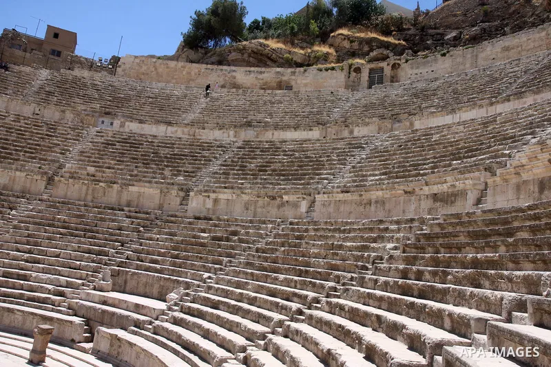 A general view for the Roman amphitheatre in Amman, Jordan, June 2, 2012. Amphitheatre of the most important Roman monuments in Amman, was built 161 years AD. Photo by Issam Rimawi