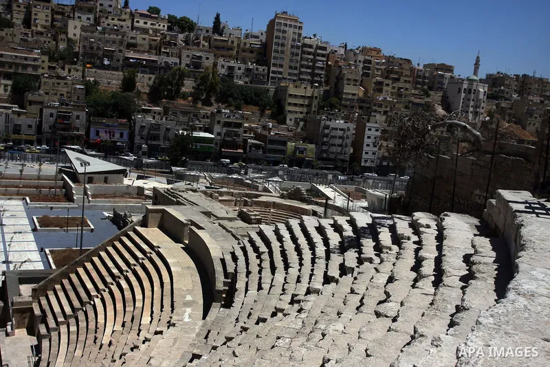 A general view for the Roman amphitheatre in Amman, Jordan, June 2, 2012. Amphitheatre of the most important Roman monuments in Amman, was built 161 years AD. Photo by Issam Rimawi