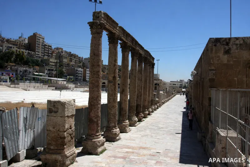 A general view for the Roman amphitheatre in Amman, Jordan, June 2, 2012. Amphitheatre of the most important Roman monuments in Amman, was built 161 years AD. Photo by Issam Rimawi