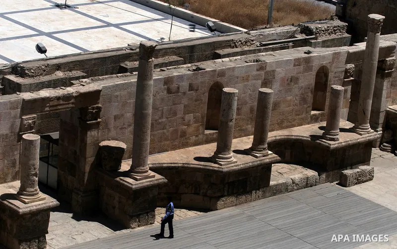 A general view for the Roman amphitheatre in Amman, Jordan, June 2, 2012. Amphitheatre of the most important Roman monuments in Amman, was built 161 years AD. Photo by Issam Rimawi