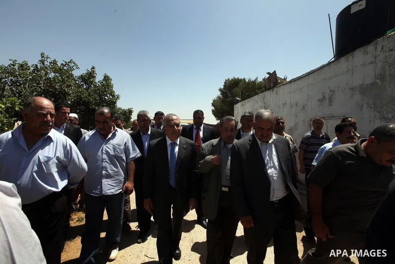 Palestinian Prime Minister, Salam Fayyad, visits the village of Nabi Samuel in the west of Jerusalem, on June 04, 2012. Photo by Mustafa Abu Dayeh