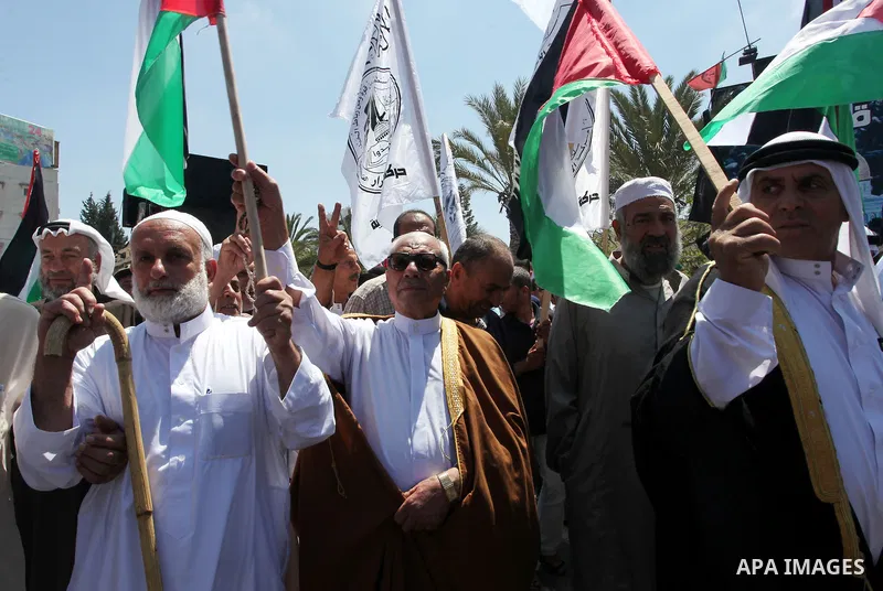 Palestinians during a rally in Gaza City marking the anniversary of the 1967 Middle East War June 5, 2012 Photo by Yasser Qudeh