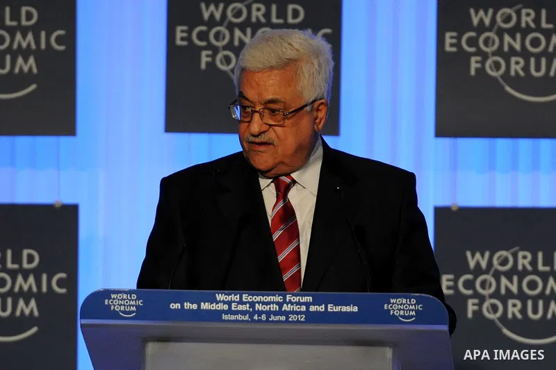 Palestinian President Mahmoud Abbas gives a speech on the fisrt day of the two-day World Economic Forum on the Middle East, North Africa and Eurasia at the Swissotel in Istanbul, on June 5, 2012. Photo by Thaer Ganaim