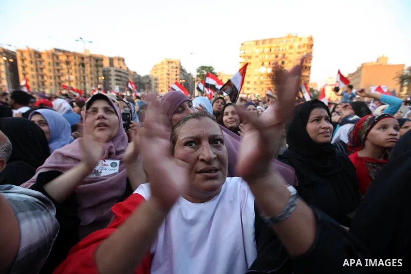 Egyptian protesters shout slogans against former President Hosni Mubarak and his aides during a fourth day of protests, in Tahrir square, Cairo, Egypt, 05 June 2012. Demonstrators gathered in Cairo's Tahrir Square, focal...