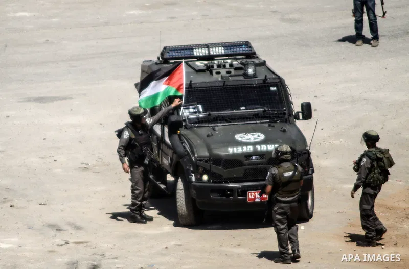 Israeli police clash with Palestinian protesters after a demonstration in front of Ofer prison, near the city of Ramallah, in solidarity with prisoners Mahmud Sarsak, Akram Rikhawi and Samir al-Baraka detained by Israel...