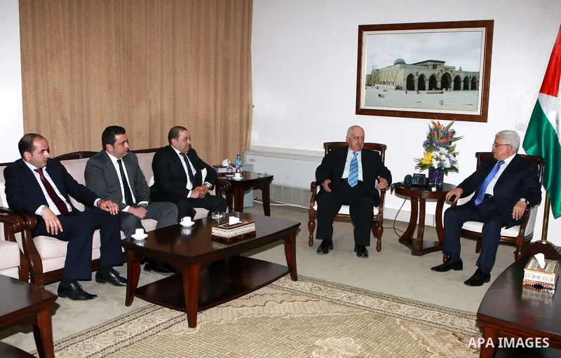 Palestinian President, Mahmoud Abbas (Abu Mazen) meets with delegation from the Anti-Corruption Commission, in the West Bank city of Ramallah, on June 13, 2012. Photo by Thaer Ganaim