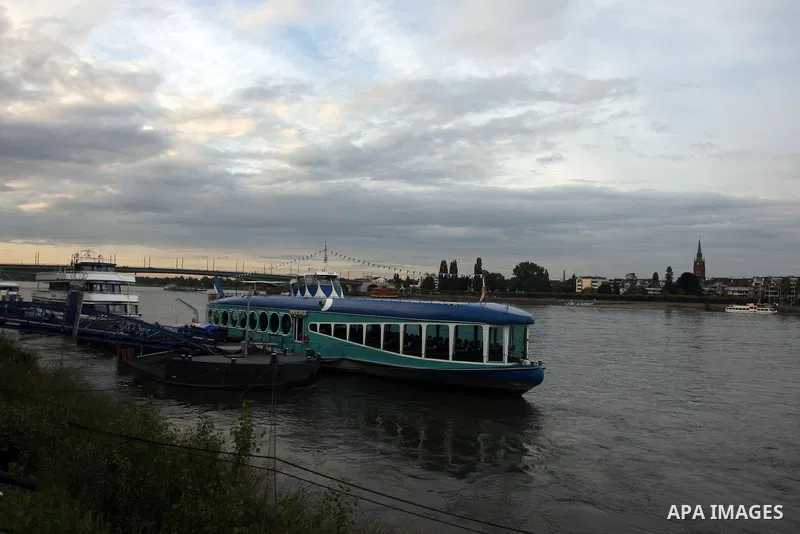 A ship in the River Rhine near the city of Bonn in Germany on 15 June 2012. The Rhine is one of the longest and most important rivers in Europe. It runs for over 1,232 km .Rhine flows through six countries -Switzerland,...